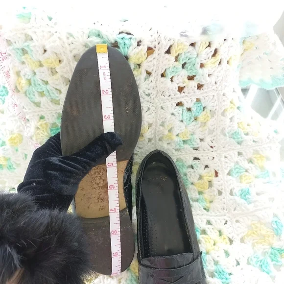 Amalfi Italy Women's Pillow Black Crocodile Pattern Loafers Size 7.5 US - Picture 8 of 14